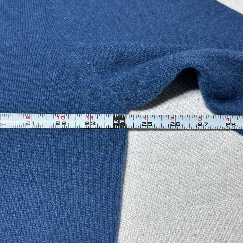 Jos A Bank 1/4 Zip Sweater Mens XL 100% Cashmere Knit Travelers Collection Blue